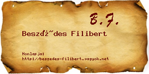 Beszédes Filibert névjegykártya